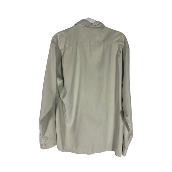 Men's Firethorn Silver Casual Two Pocket Beige Button Down Size Medium - Picture 5 of 7